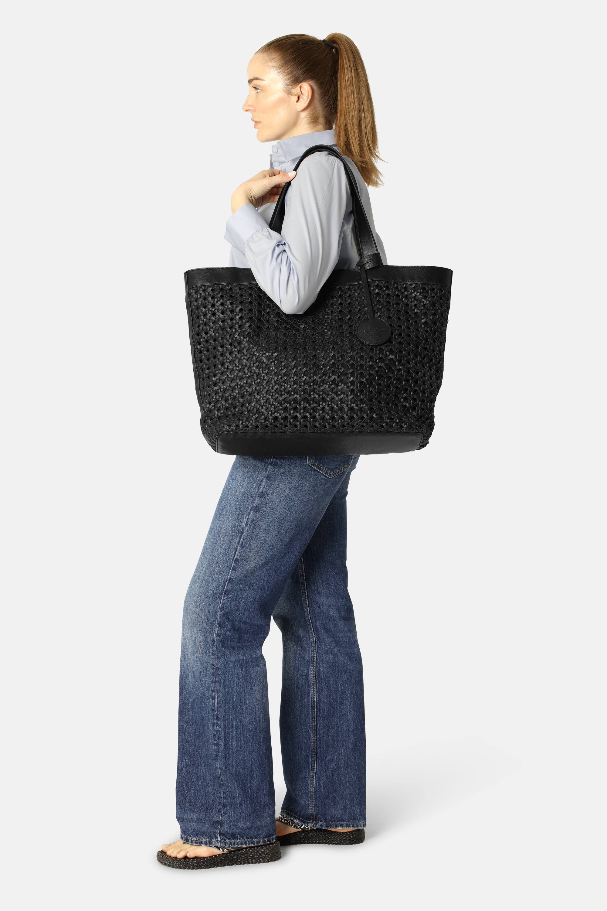 Große Beach Bag - Black Black